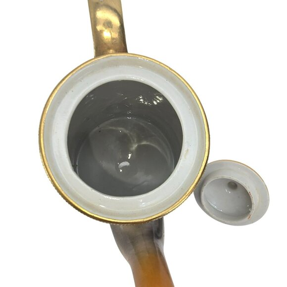 Antique Japanese Porcelain Teapot With Hand-Painted Bamboo & Flower Motif JE326 - Picture 7 of 9